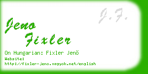 jeno fixler business card
